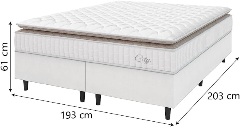 Cama Box Colchão Casal King Molas Ensacadas City Pillow Top Hellen 2