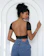 MODERNA & SLIM Blusa de Manga Curta Aberta nas Costas 1