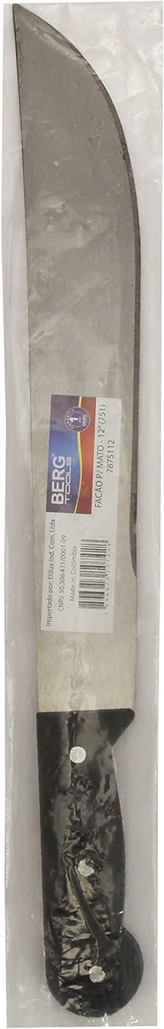 Facão para Mato Afiado Cabo Preto Granel Berg 12" 2