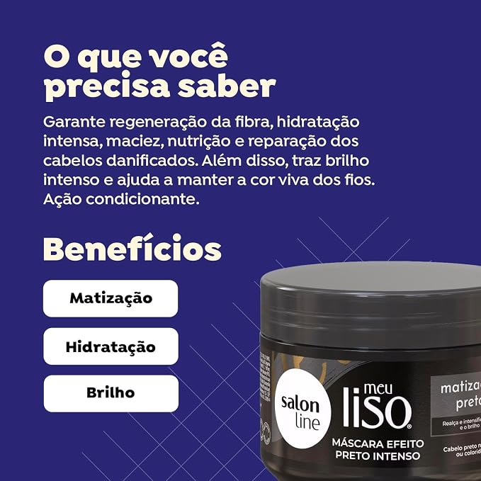 Máscara Meu Liso Matizador Preto Salon Line 2
