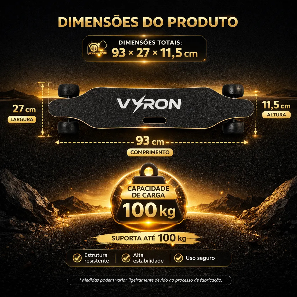 Skate Elétrico Longboard Vyron 3