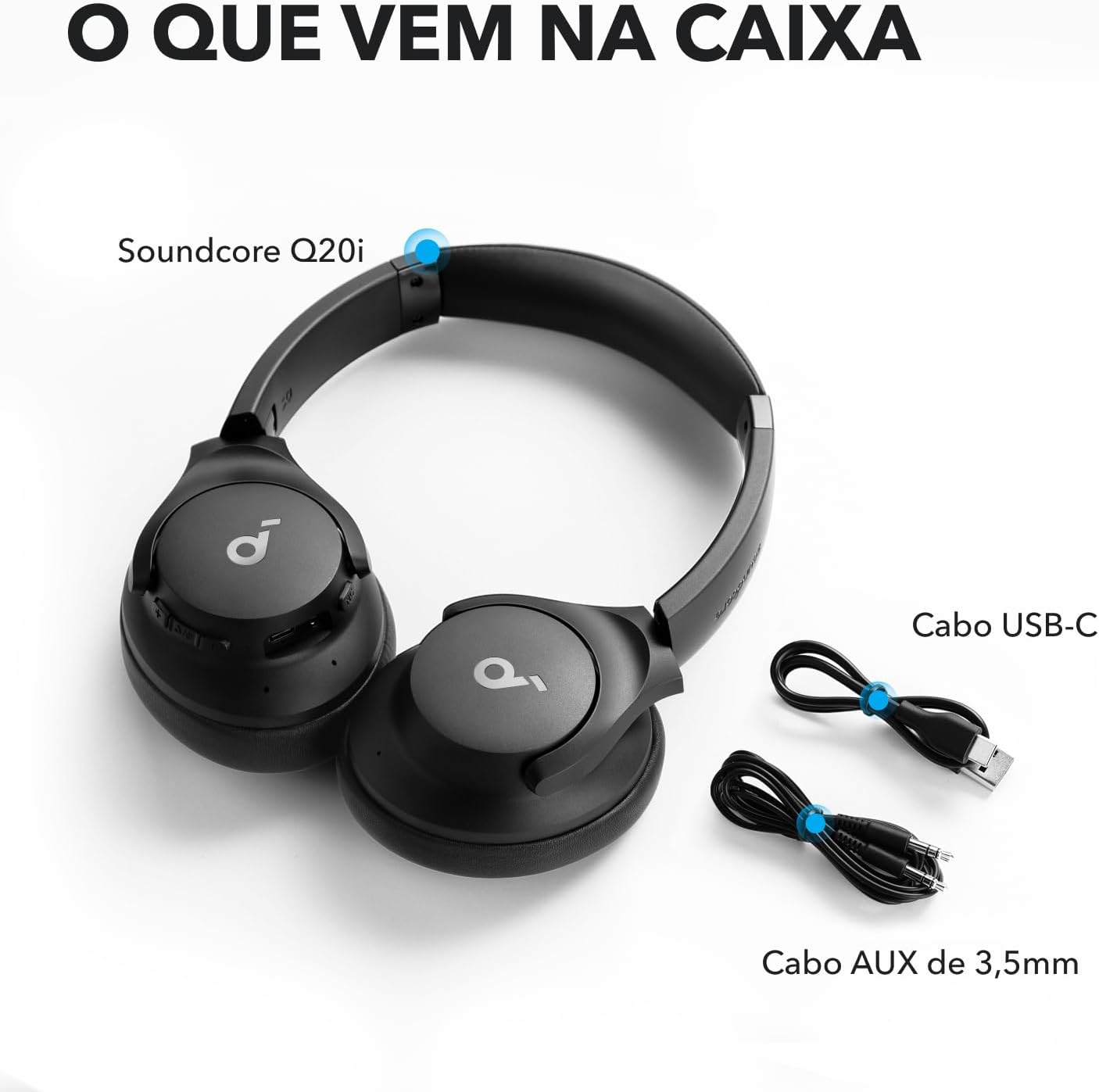 Fones de Ouvido Híbridos com Cancelamento de Ruído Ativo Soundcore 4