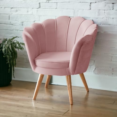 Poltrona Pétala Decorativa Pés Palito Flor 1