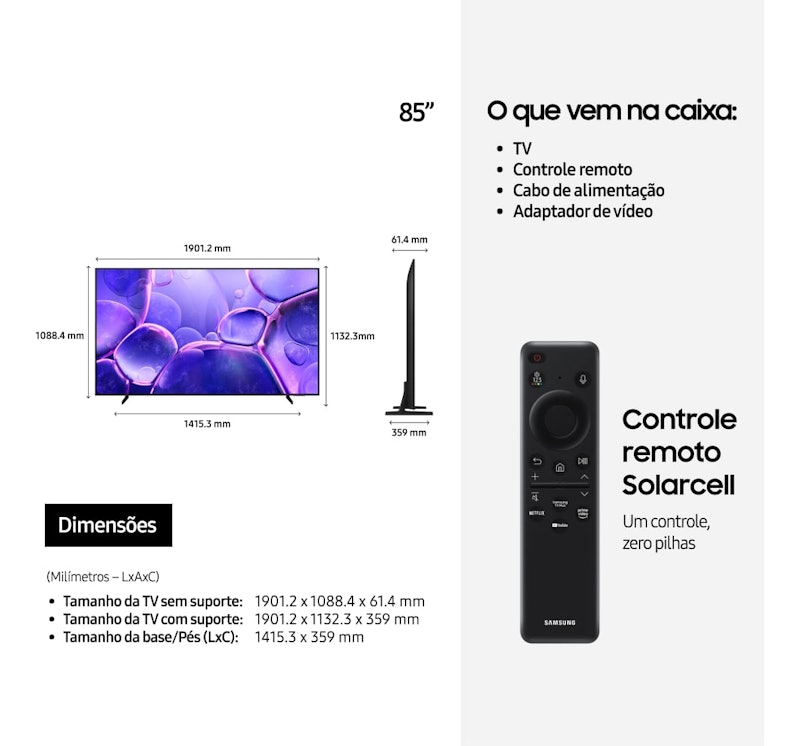Super Big Smart TV 85" Crystal UHD 4K U8600F 2025 3