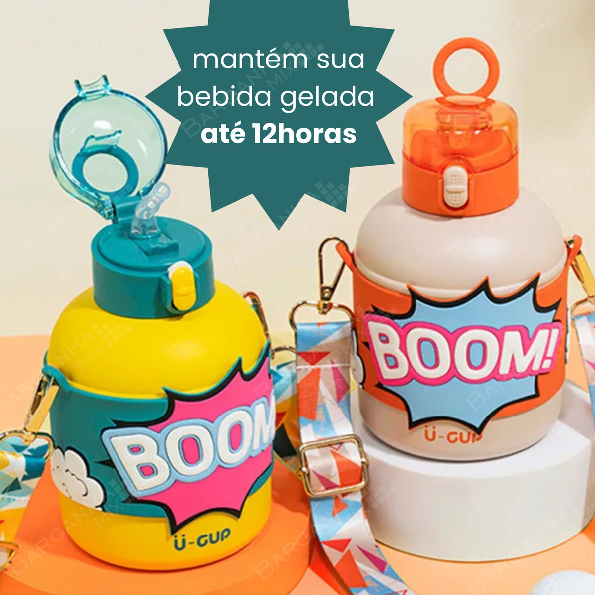 Garrafa Térmica Infantil 520 ml com Canudo Silicone 4