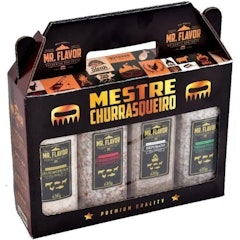 Kit Sal Grosso Temperado para Churrasco 4 Unidades Mestre Churrasqueiro