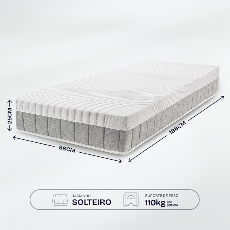 Colchão Solteiro Ortopédico BF Antistress a Vácuo 2