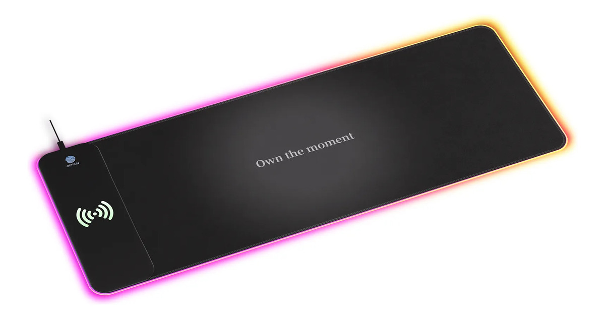 Mouse Pad Gamer RGB Grande com Carregamento sem Fio 1