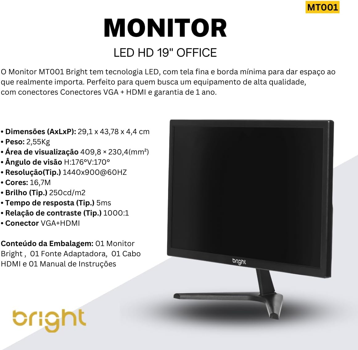 Monitor Led Hd 19’’ Office 5
