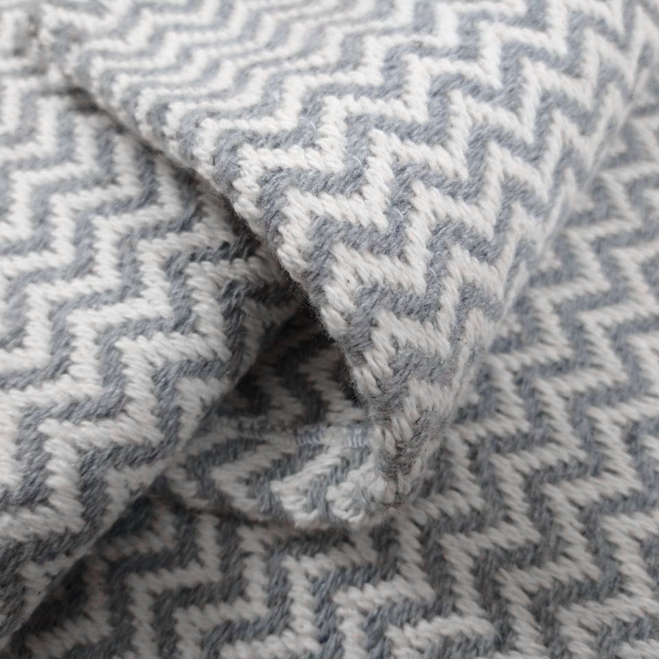 Tapete para Sala e Quarto 200 x 140 cm Antiderrapante Zig Zag Cinza 4
