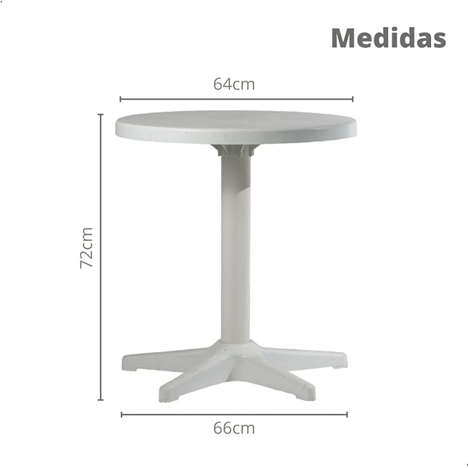 Mesa Redonda Bistrô de Plástico para Área Gourmet Piscina Sol Praia Bar Lanchonete 4