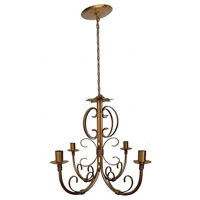 Lustre de Ferro Dourado Rustico para Sala de Jantar 1