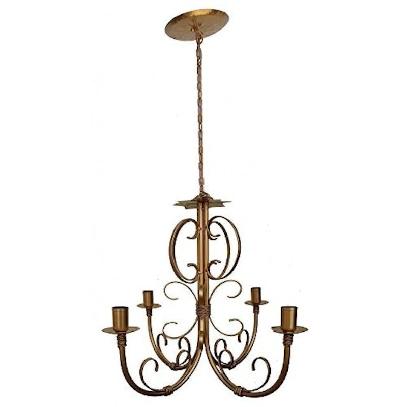 Lustre de Ferro Dourado Rustico para Sala de Jantar 1