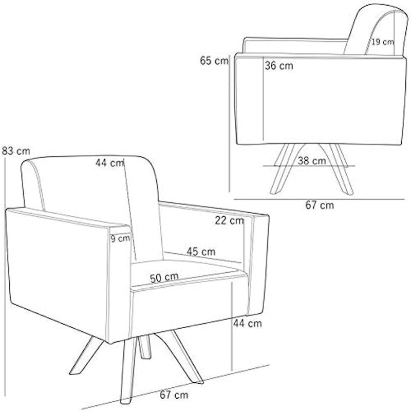 Kit 2 Poltronas Decorativas Giratórias Helô L02 5