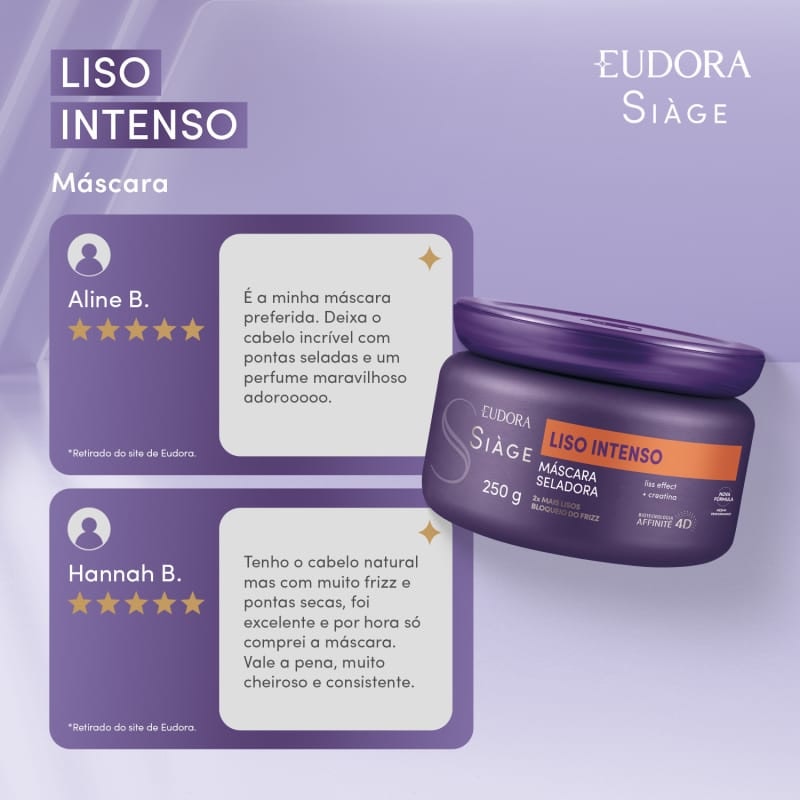 Máscara Capilar Siàge Liso Intenso 5