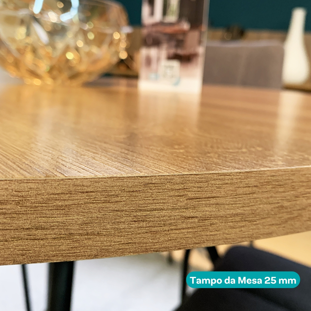 Conjunto Sala de Jantar 6 Cadeiras Fênix Carraro Rose 5