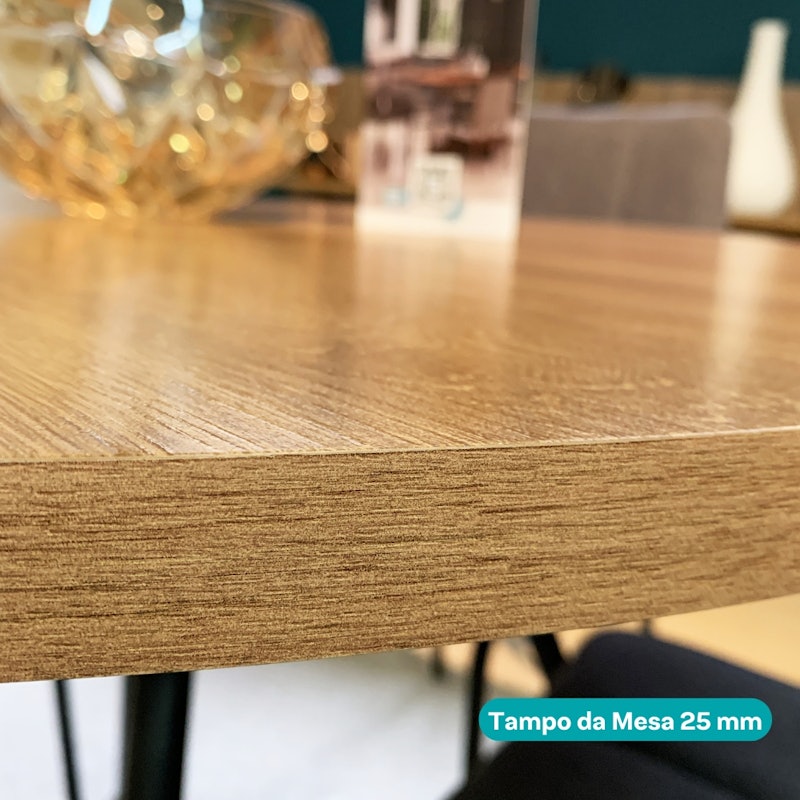 Conjunto Sala de Jantar 6 Cadeiras Fênix Carraro Rose 5
