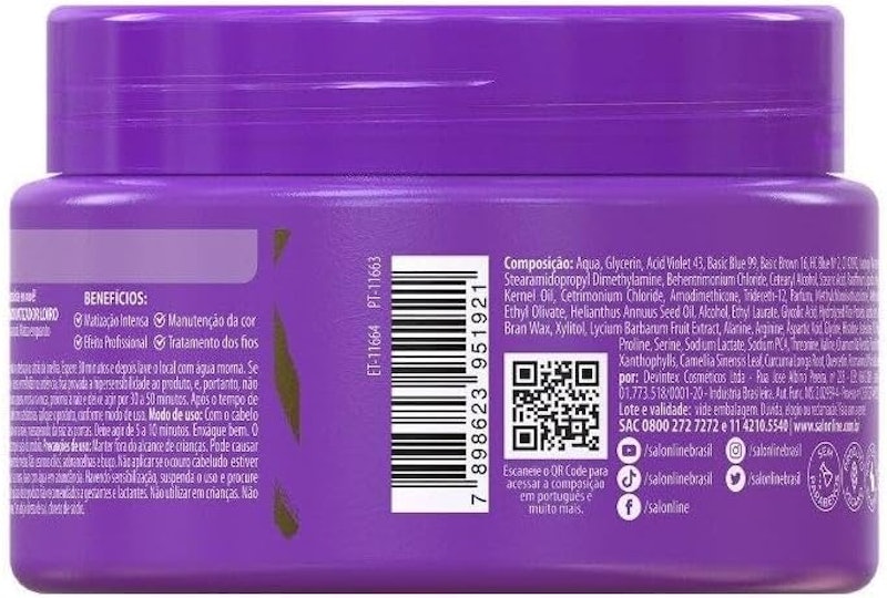 Máscara Meu Liso Matizadora Loiro Salon Line 4