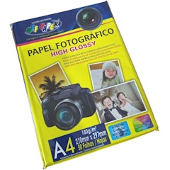 Papel Fotográfico High Glossy 180G – A4 com 50 Folhas