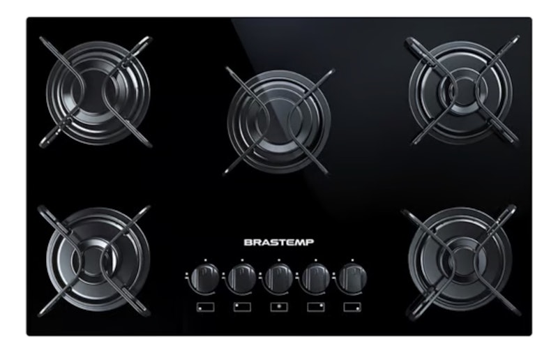 Cooktop 5 Bocas Brastemp com Grades Piatina e Acendimento Automático 1