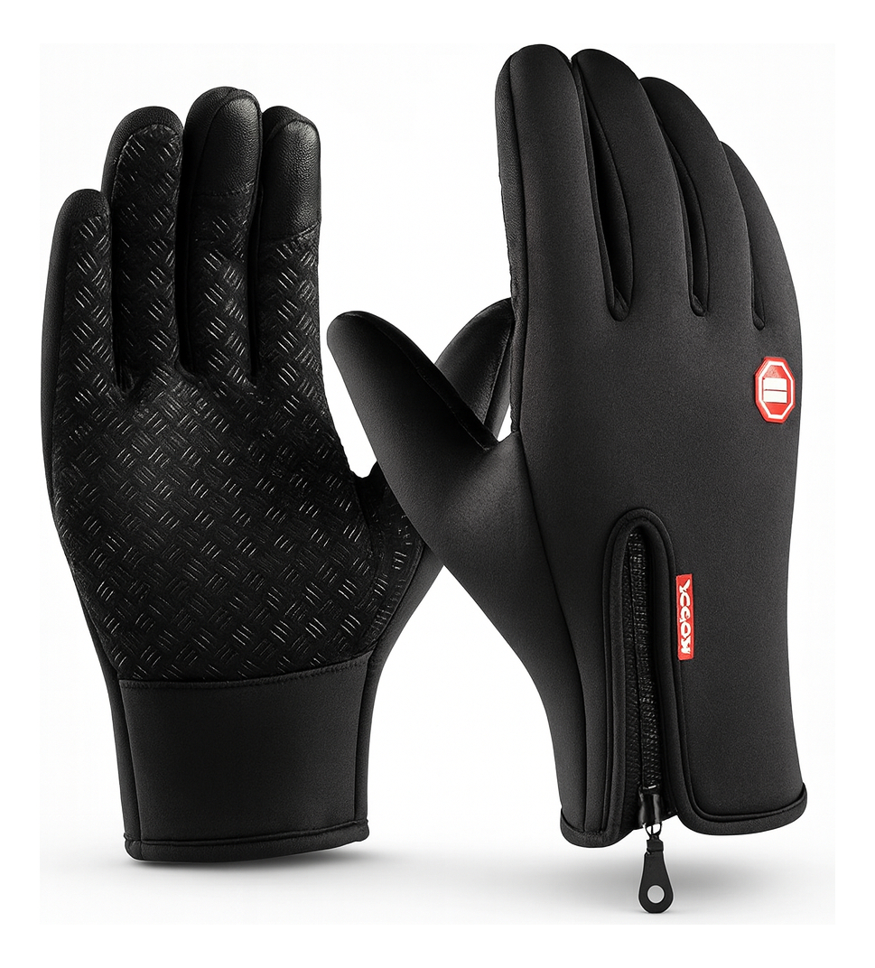 Luva Moto Térmica Impermeável Touch Screen Inverno Preto 1
