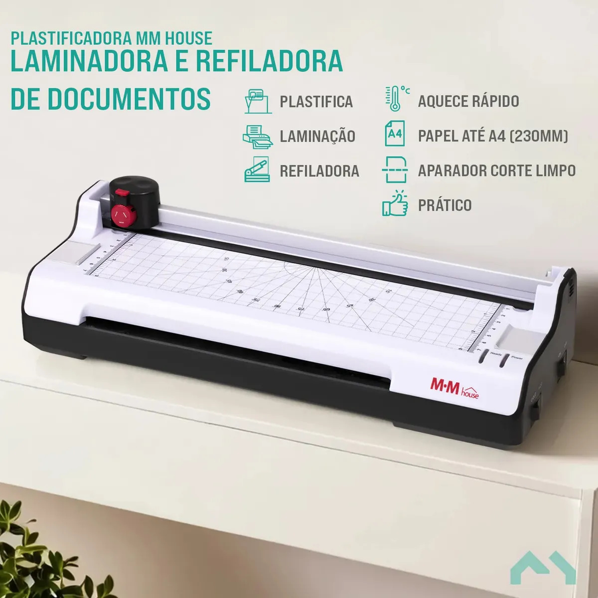 Plastificadora Refiladora de Documentos Formato A4 5 em 1 2