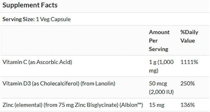 Vitamina C-1000, Zinc & D3 2
