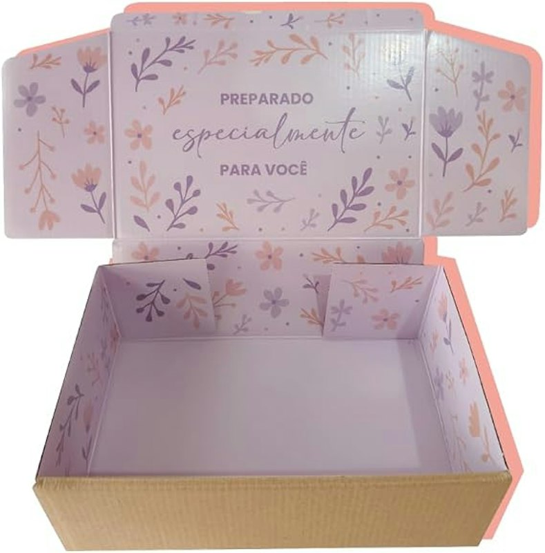 Kit 10 Caixas de Papelão Floral 1