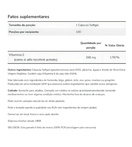 Vitamina E 100 Softgels Importado 5