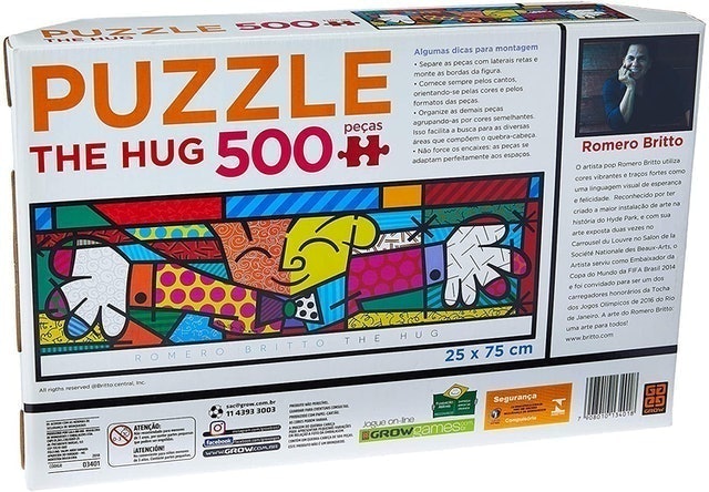 Puzzle 500 Peças Panorama Romero Britto The Hug 2