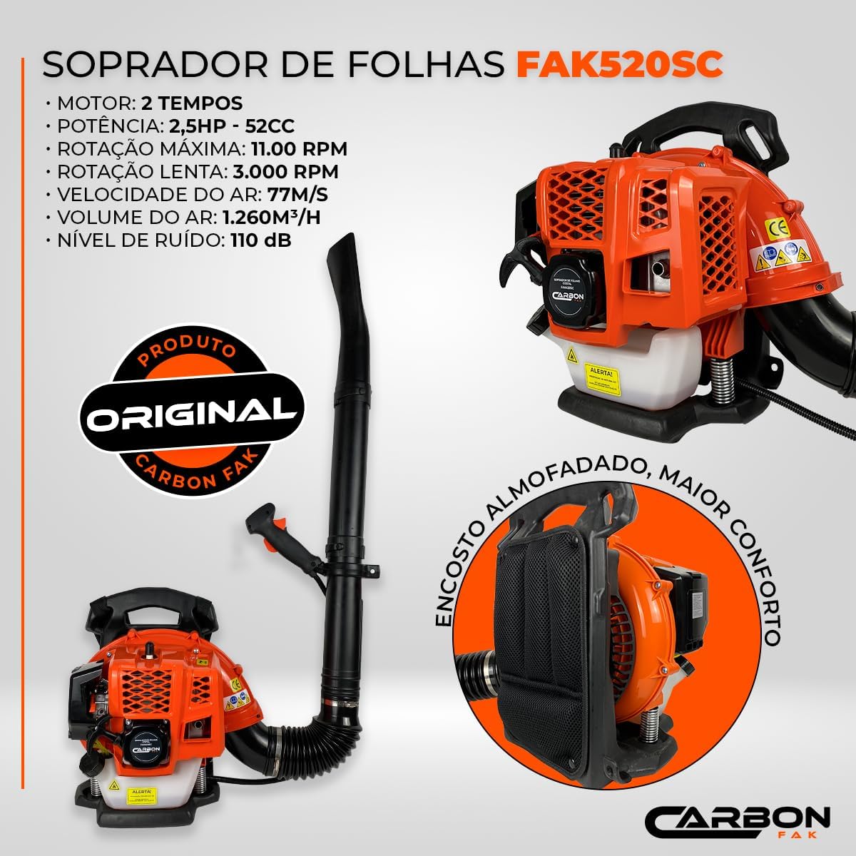 Soprador de Folhas Costal FAK520SC 2