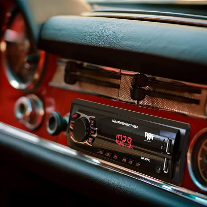 Som Automotivo Bluetooth USB SD Card Rádio FM App Display LED Vermelho 2