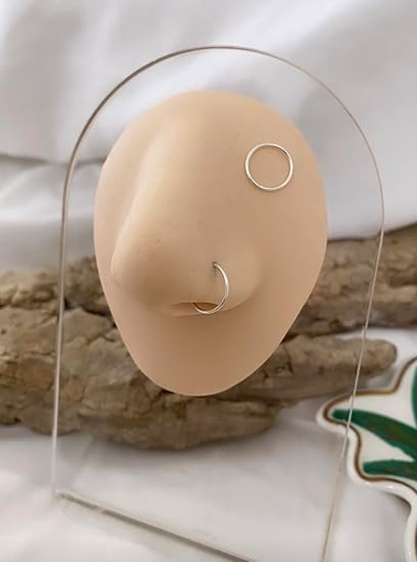 Piercing Argola Fina Nariz Prata 925 8 mm Nostril 2