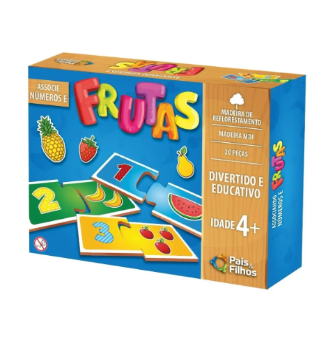 Associe Números e Frutas - Madeira 4