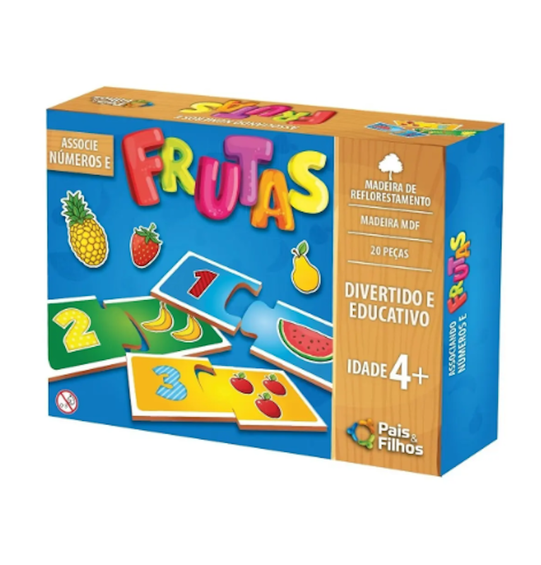 Associe Números e Frutas - Madeira 4