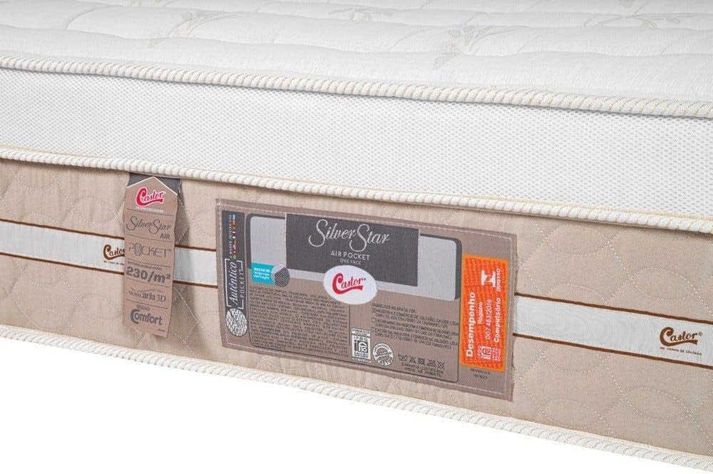 Colchão Castor Casal Silver Star Air One Face Pocket 138x188x32cm 4