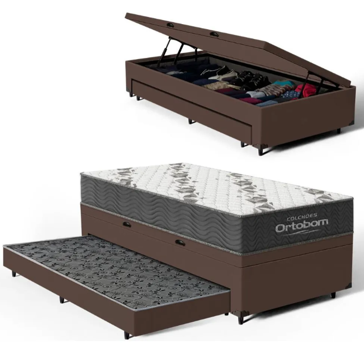 Bicama Box Baú com Colchão Espuma D33 2