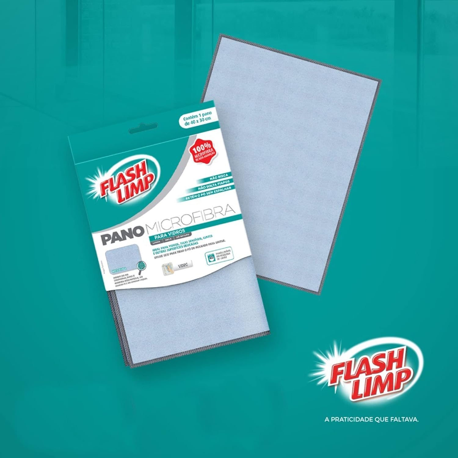 Pano Microfibra para Vidro Flash Limp 3