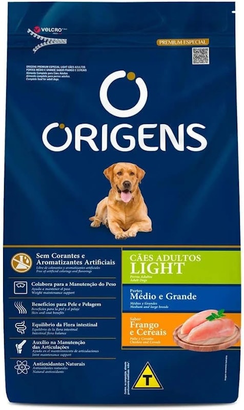 Ração Origens Light para Cães Adultos de Porte Médio e Grande 1