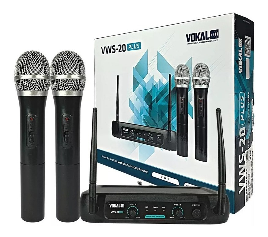 Microfone sem Fio Duplo Vokal VWS 20 Plus 4