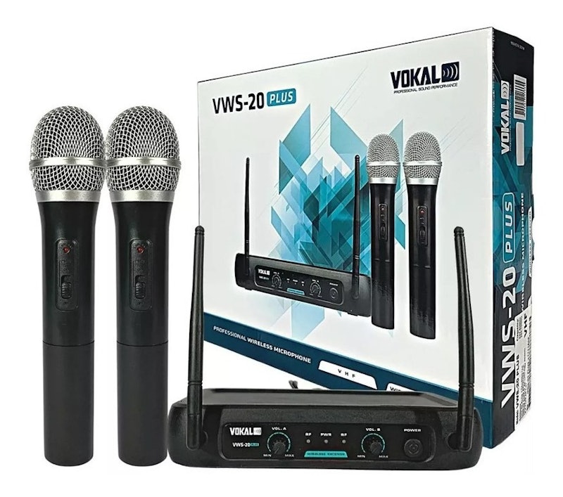 Microfone sem Fio Duplo Vokal VWS 20 Plus 4