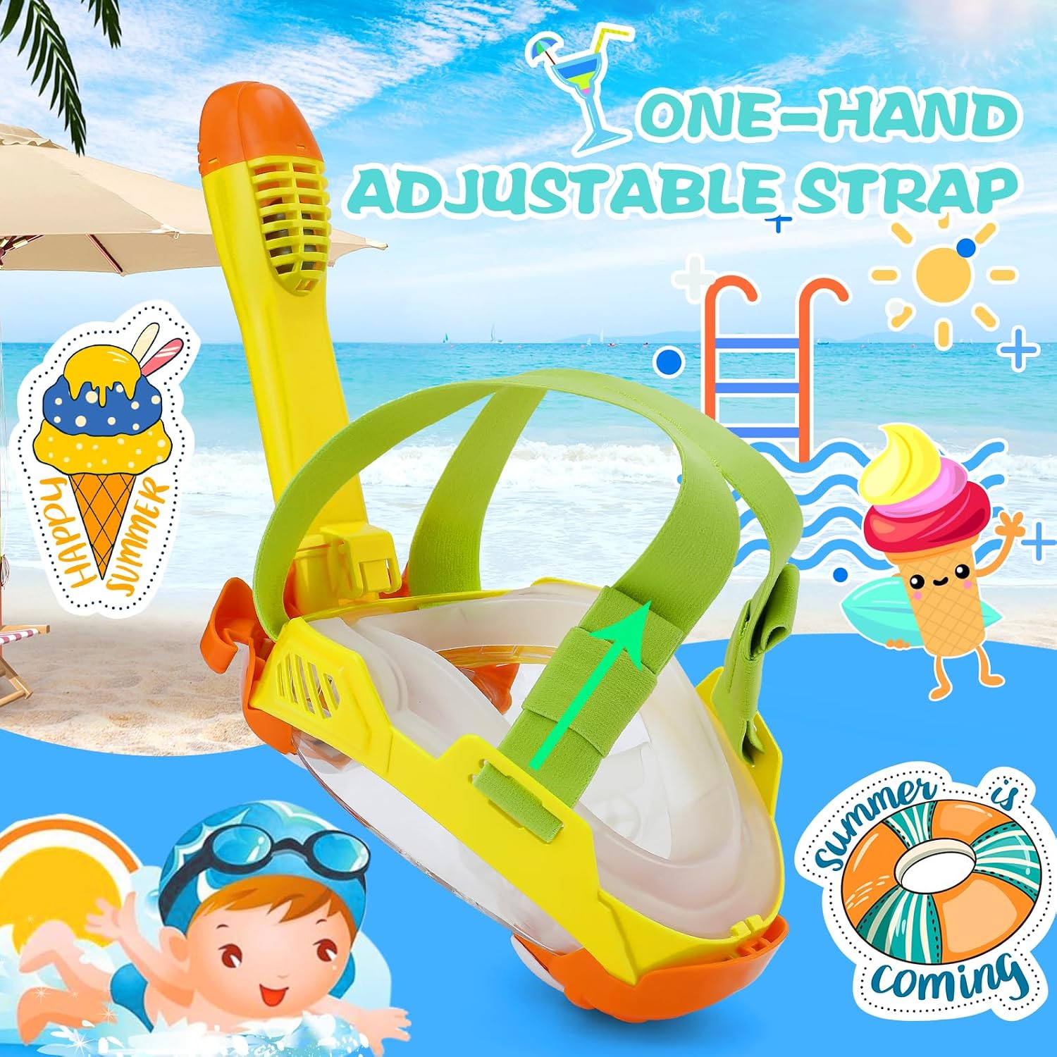 Máscara de Mergulho Infantil com Rosto Inteiro Body+ 4