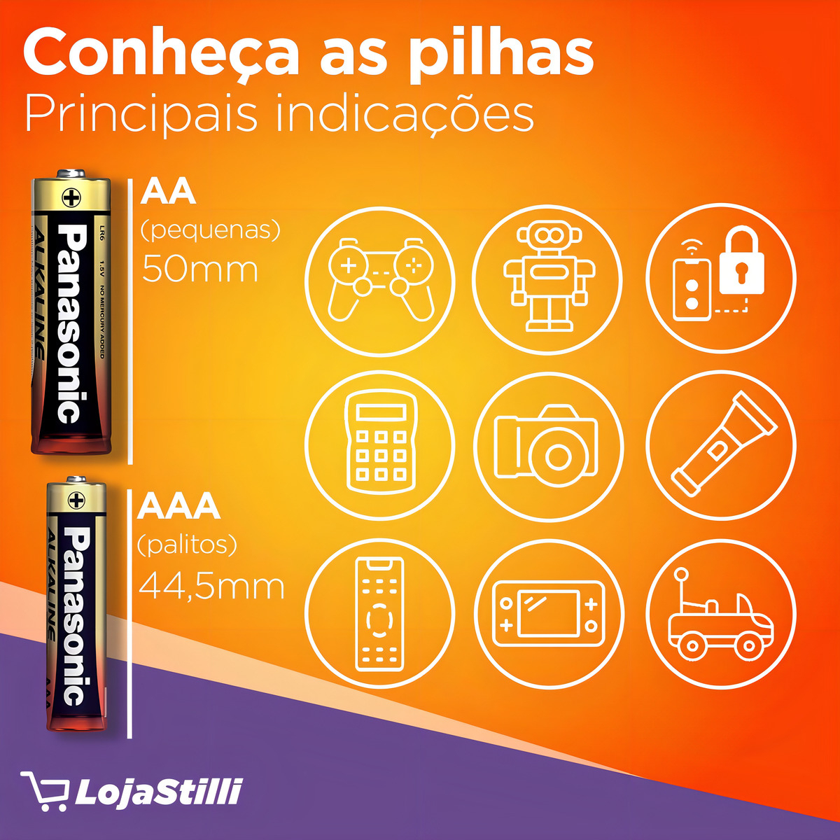 Pilha Alcalina AA Panasonic 3