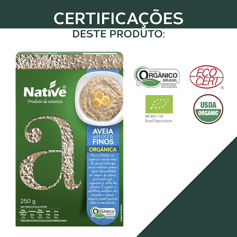 Aveia Em Flocos Finos Orgânica Native 250 g 3