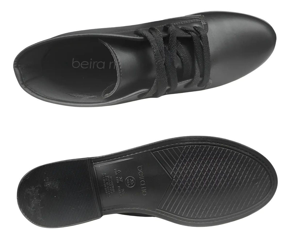 Bota Coturno Feminino Cano Curto Preto Beira Rio 3