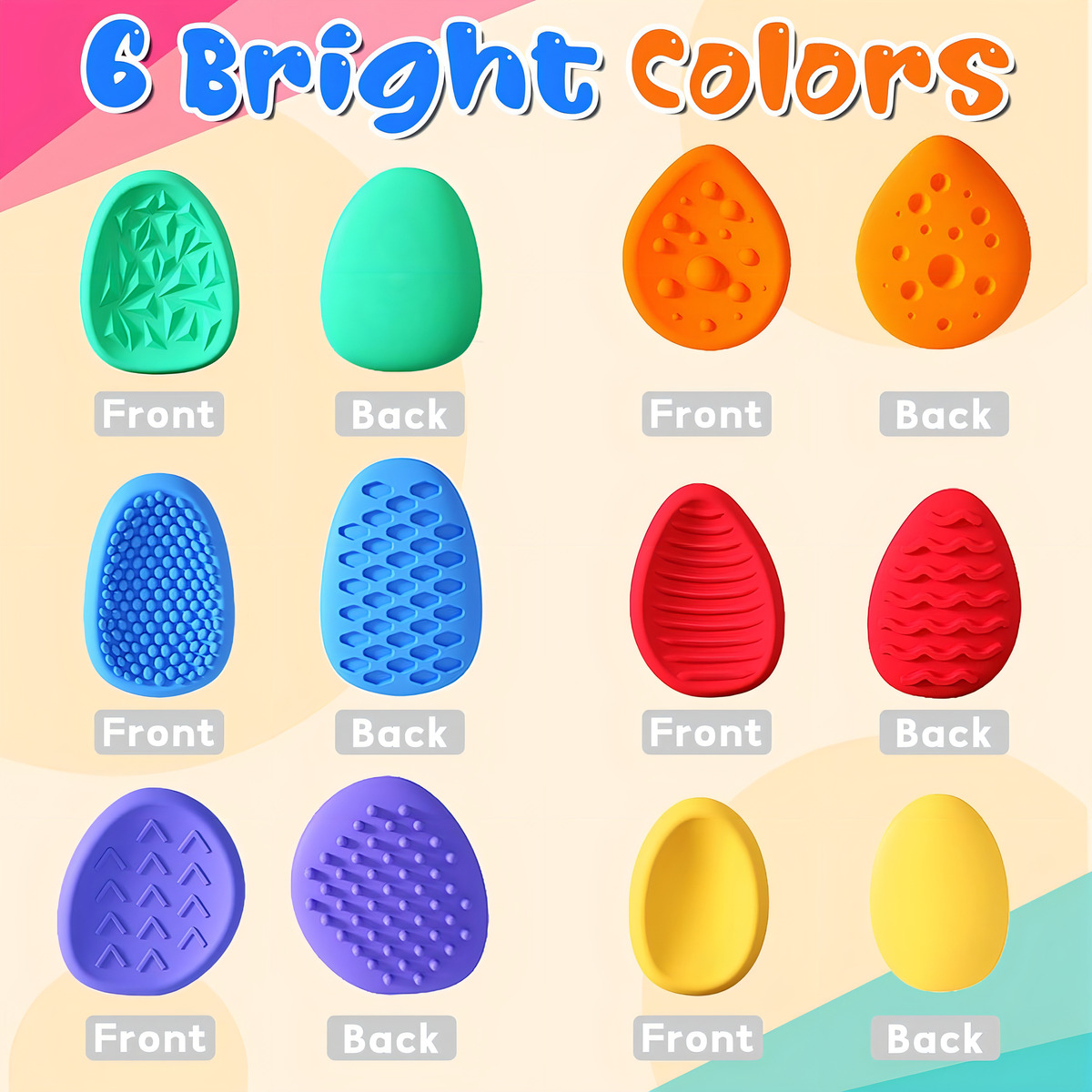 Brinquedo Sensorial Silicone 6 Pçs Alívio Cor Colorido 2