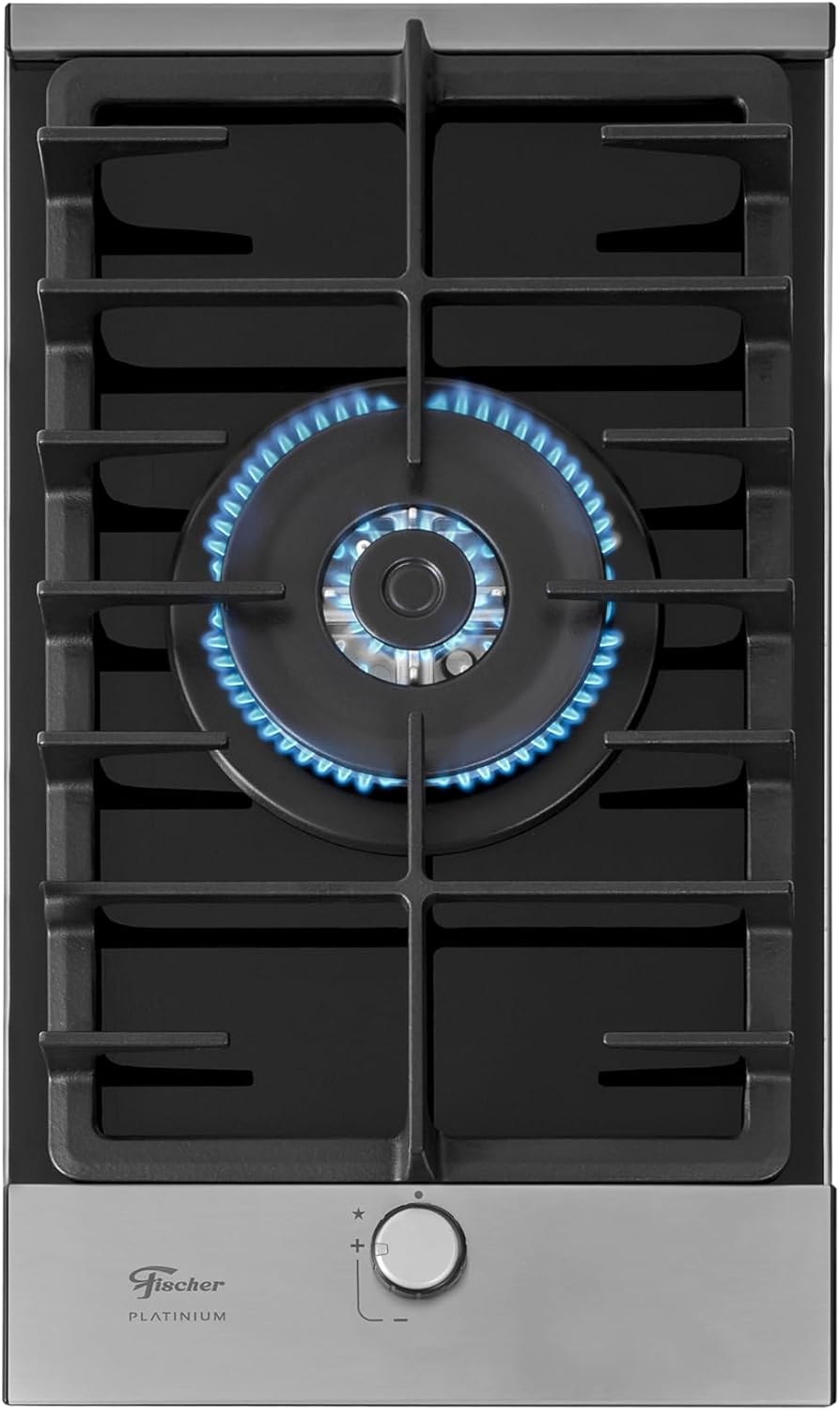 Cooktop a Gás Fischer 1 Boca Tripla Chama Platinium com Trempe de Ferro Fundido Mesa Vidro Bivolt 2