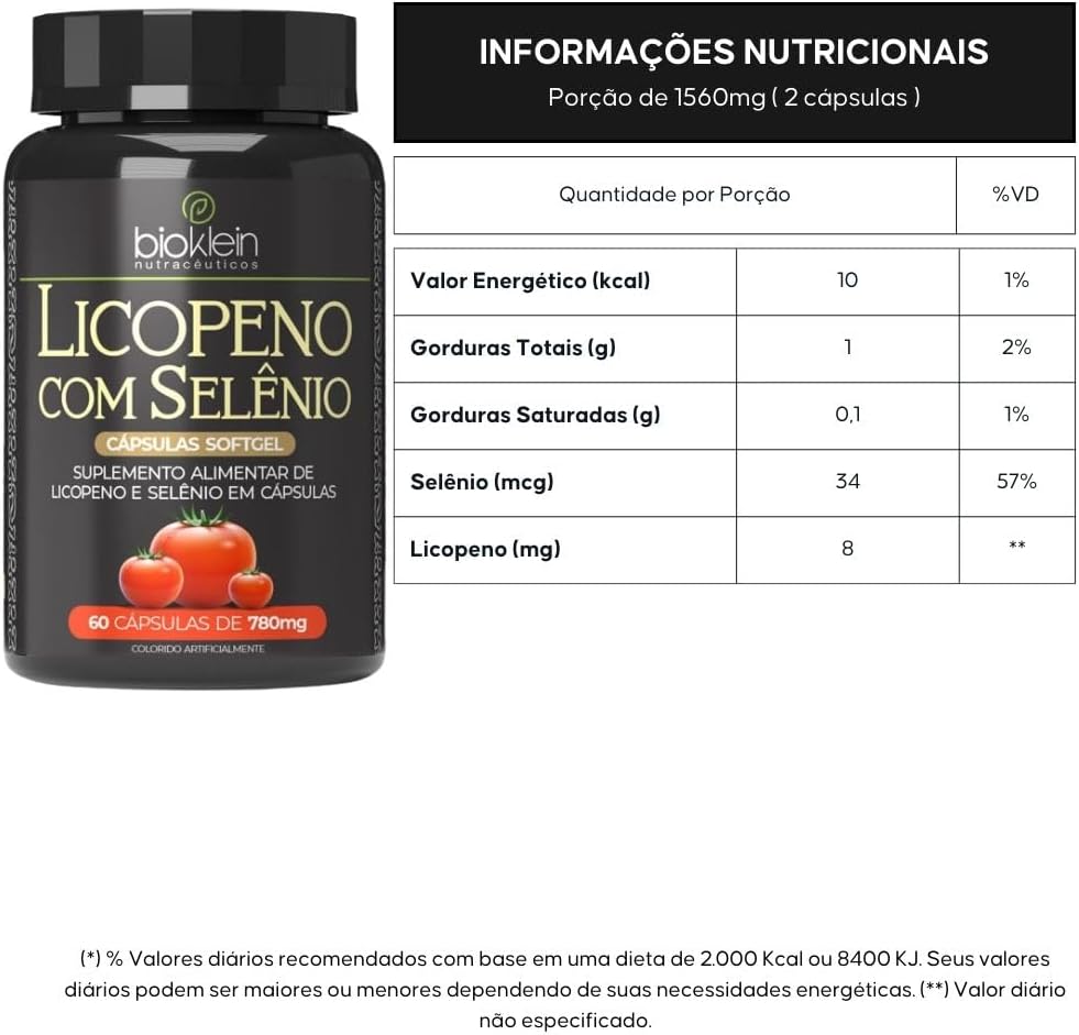Licopeno com Selênio Bioklein 2