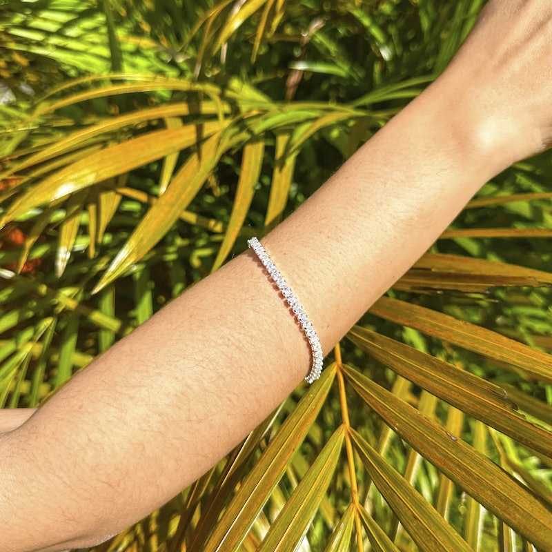 Pulseira Riviera com Pedras P Folheada a Prata 925 3