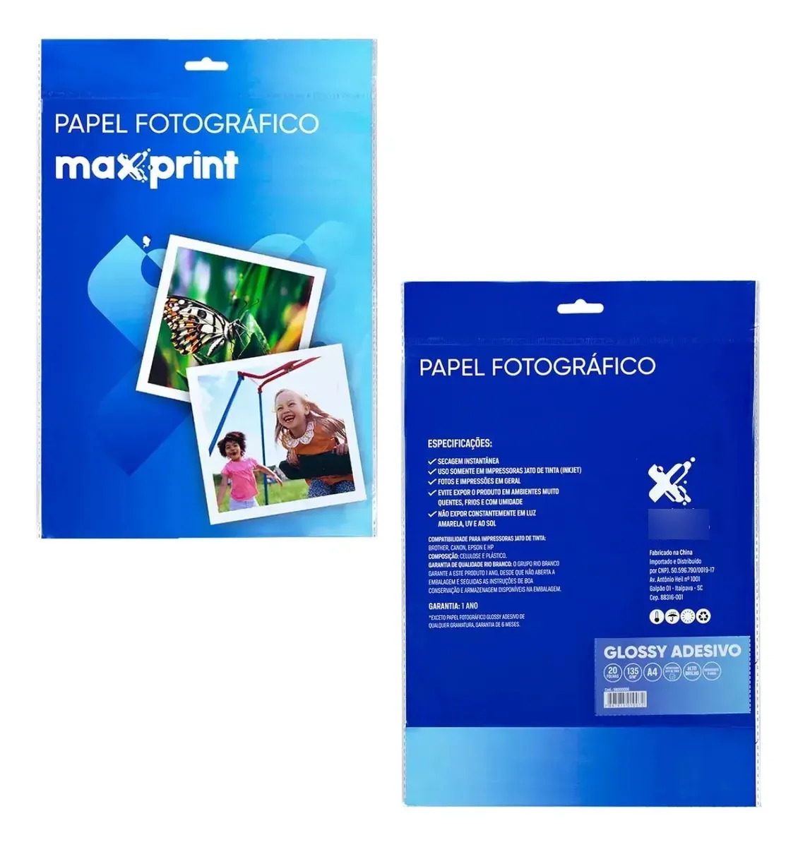 Papel Fotográfico Glossy Adesivo Maxprint A4 135 gsm 4